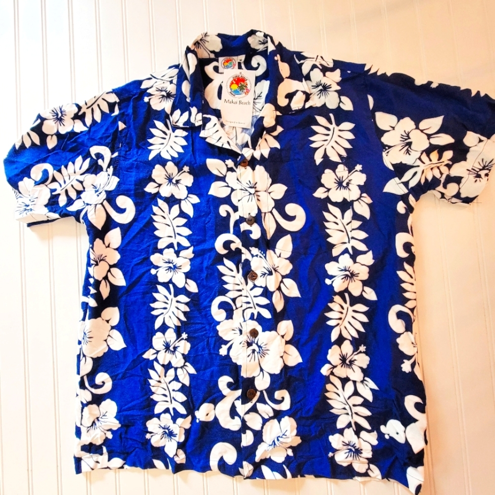 New Mens Hawaiian Floral‎ Shirt Medium, 00299